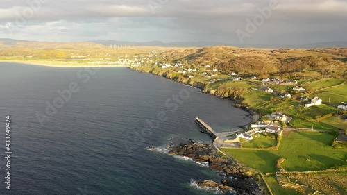 Aerial view of Portnoo harbour in County Donegal, Ireland photo