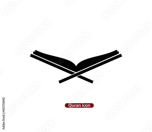 Quran icon vector logo design template