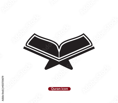 Quran icon vector logo design template