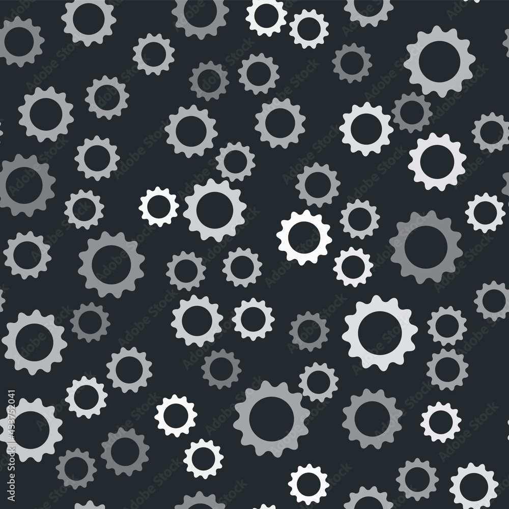 Grey Sun icon isolated seamless pattern on black background. Summer symbol. Good sunny day. Vector Grey Sun icon isolated seamless pattern on black background. Summer symbol. Good sunny day. Vector