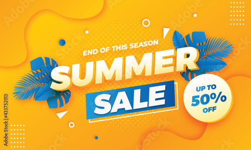 Gradient End of Summer Sale Banner Design