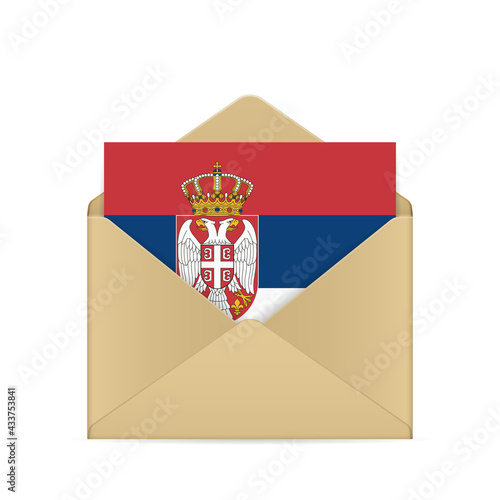 Envelope with Serbia flag