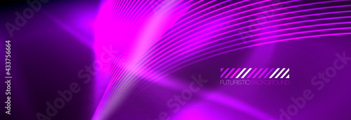 Neon dynamic beams vector abstract wallpaper background. Wallpaper background, design templates for business or technology presentations, internet posters or web brochure covers