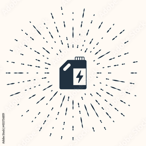 Grey Eco fuel canister icon isolated on beige background. Eco bio and barrel. Green environment and recycle. Abstract circle random dots. Vector