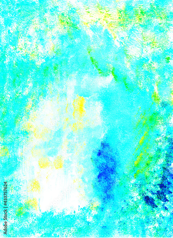 Abstrackt background in turquoise, blue, white and yellow colors