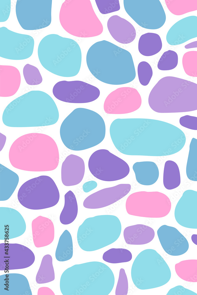 Abstract pattern from stones. Nice colors. Simple flat vector illustration isolated on white background. Design element.