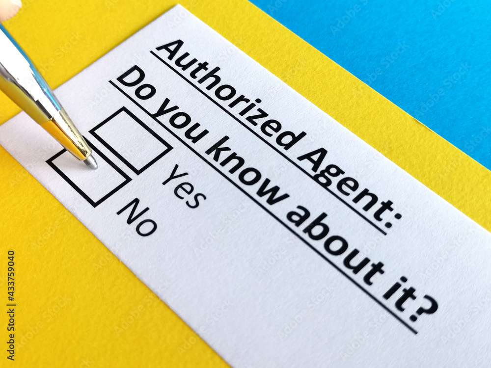 One person is answering question about authorized agent. One person is answering question about authorized agent.