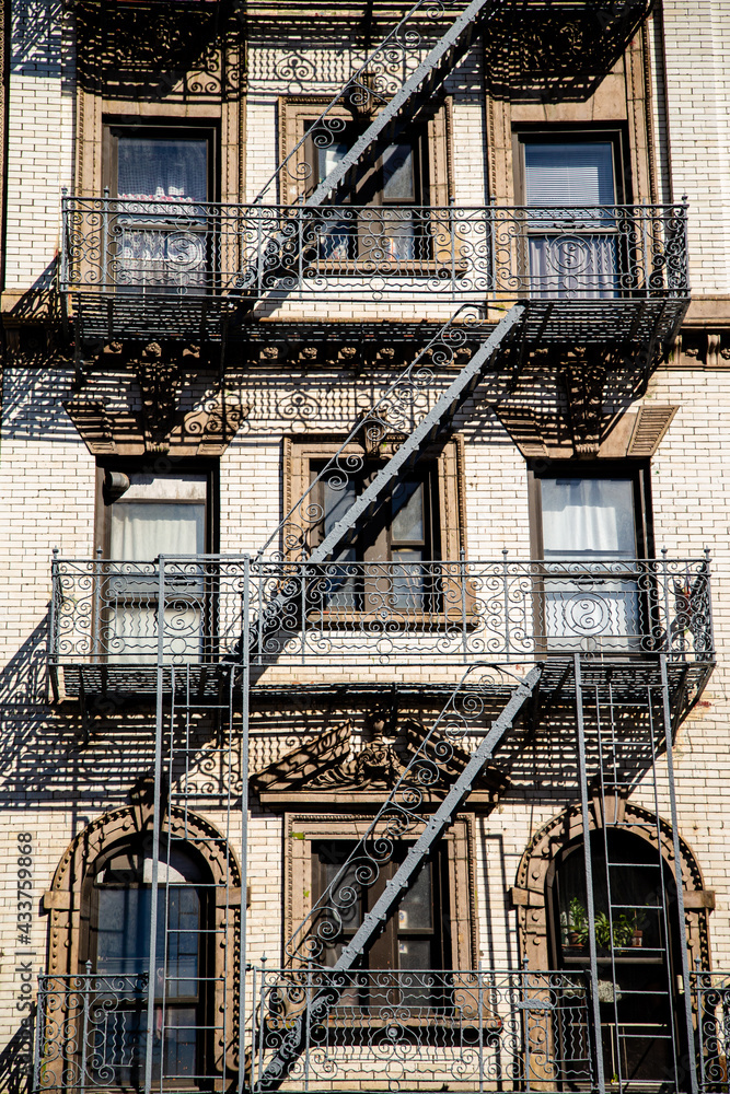 Fototapeta premium Fire escape steps from New York, America