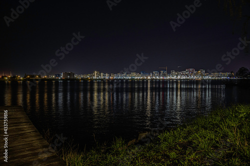 Sura river embankment in Penza at night