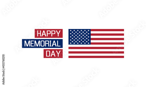 happy memorial day, usa patriotic vector poster or greetings card with united states flag