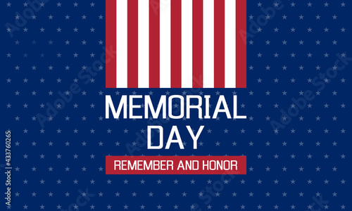 memorial day remember and honor, usa patriotic vector poster or greetings card