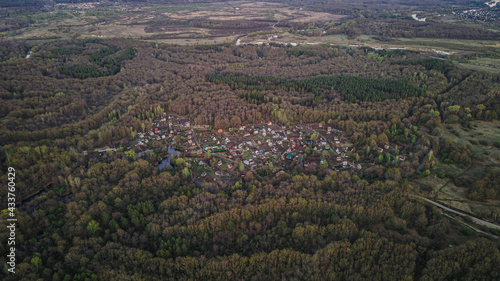 dacha village in a forest area