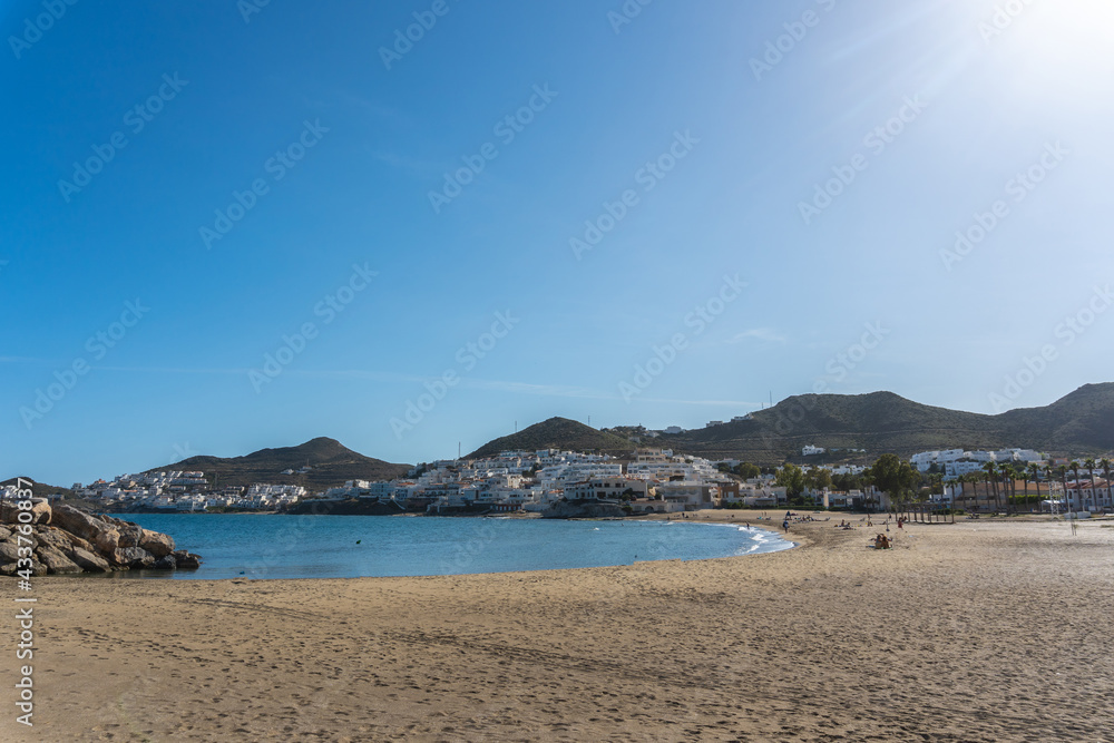 Beautiful San Jose beach in the town of Nijar, Almería. Andalusian coast in Cabo de Gata. Spain