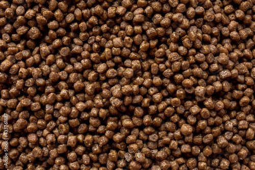 Cat dry food in granules. Close-up, texture. photo