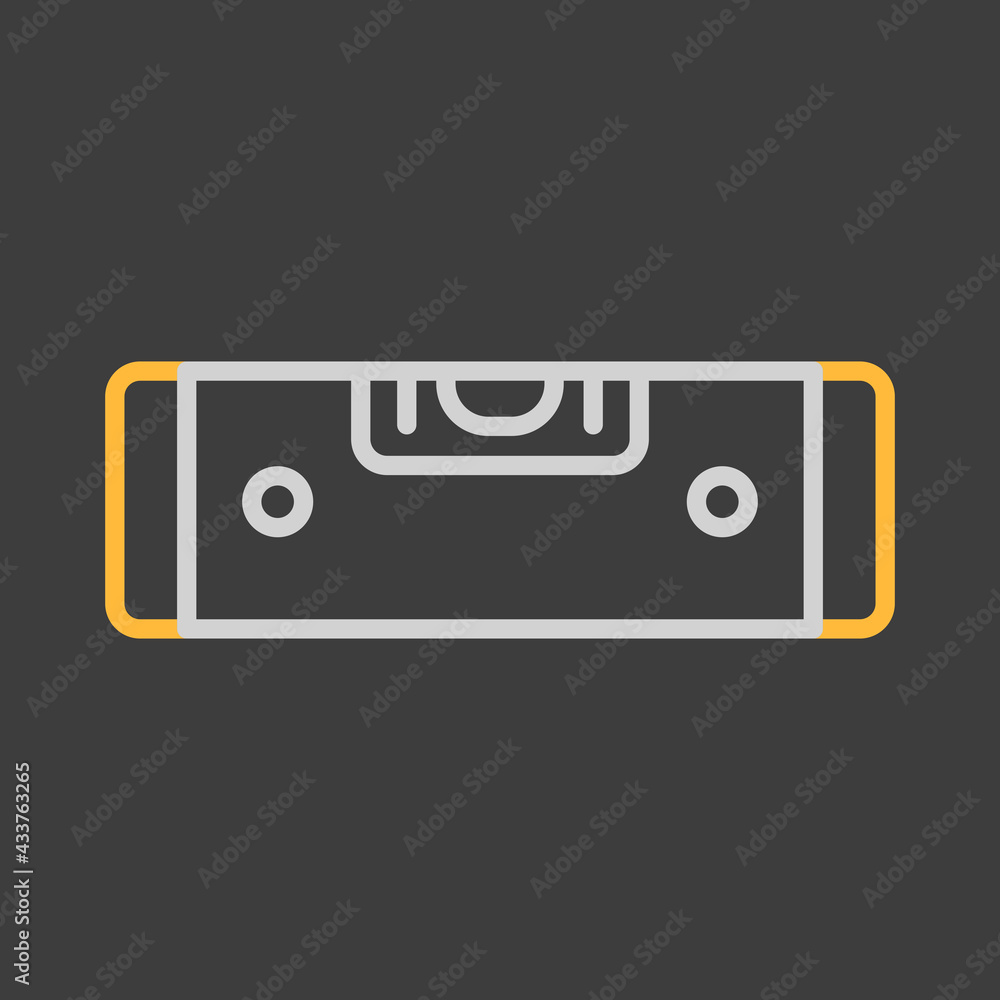 Fototapeta premium Bubble level vector flat icon on dark background