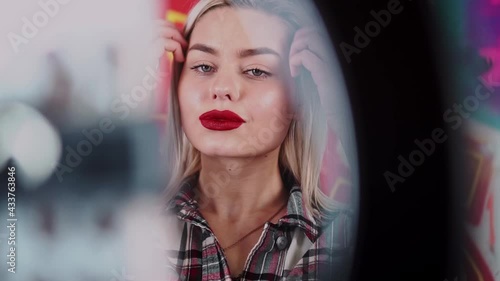 Cute Sexy Girl Dancing Tik Tok in Studio