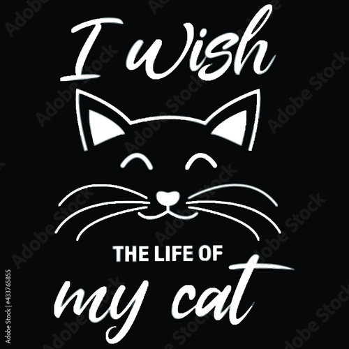 i wanted my cats life womens v neck poster design illustration vector Logo Vector Template Illustration Graphic Design design for documentation and printing