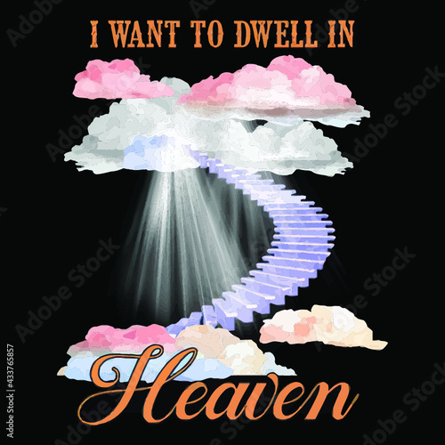 i want to dwell in heaven biblical and religious womens knotted Logo Vector Template Illustration Graphic Design design for documentation and printing