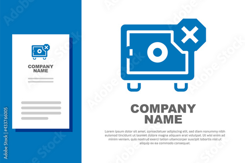 Blue Safe icon isolated on white background. The door safe a bank vault with a combination lock. Reliable Data Protection. Logo design template element. Vector
