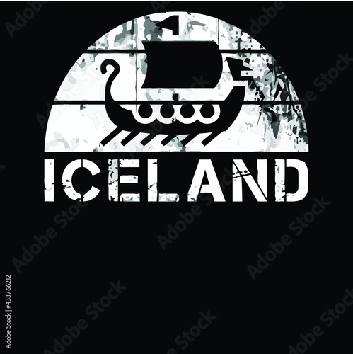iceland vintage viking scandinavia gift jersey t shirt Logo Vector Template Illustration Graphic Design design for documentation and printing