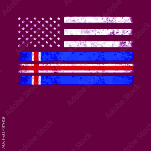 icelander american flag usa iceland shirt mens sport poster design illustration vector