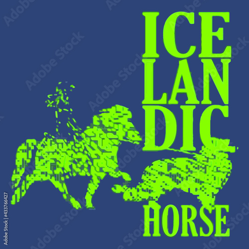icelandic horse pony merch poly cotton t shirt (9) Logo Vector Template Illustration Graphic Design design for documentation and printing