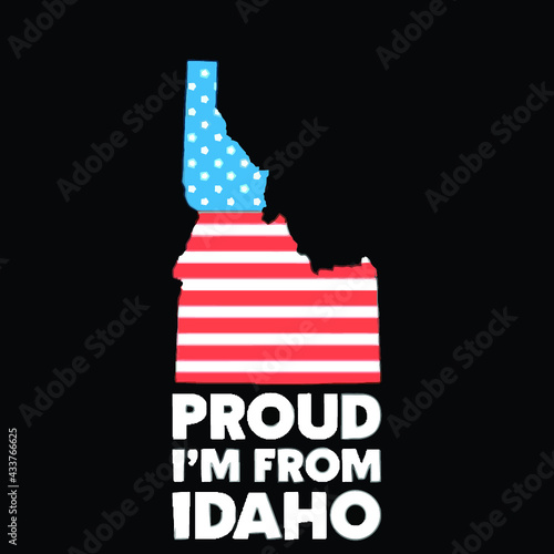 idaho american flag fourth of july design mens poster design illustration vector Logo Vector Template Illustration Graphic Design design for documentation and printing