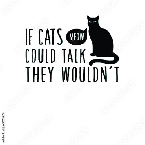 if cats could talk womens poster design illustration vector Logo Vector Template Illustration Graphic Design design for documentation and printing © we
