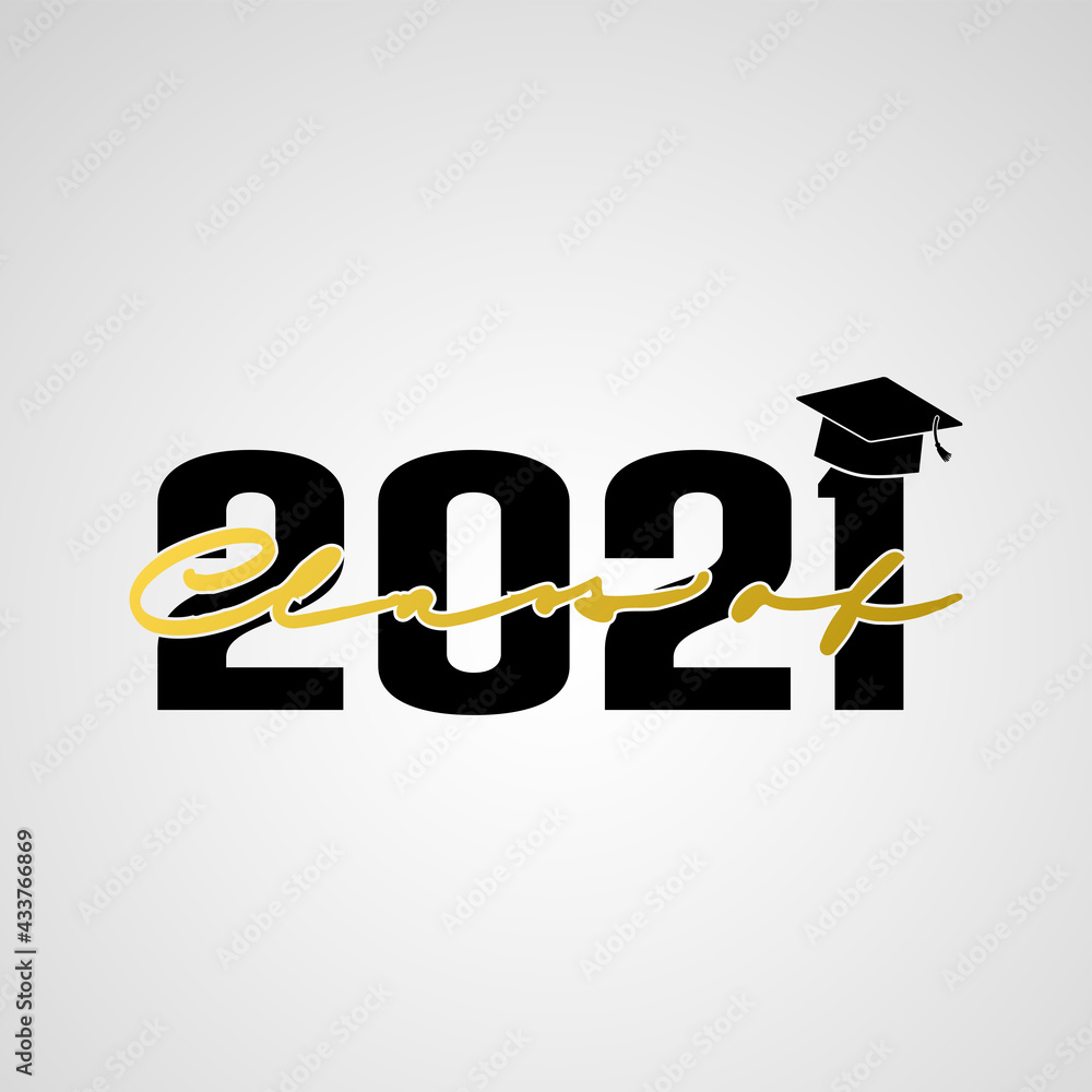Vector illustrate design graduation 2021 logo. Class of 2021, Senior 2021 badges design. Vector illustrate design graduation 2021 logo. Class of 2021, Senior 2021 badges design.