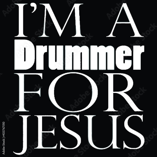 im a drummer for jesus mens ringer Logo Vector Template Illustration Graphic Design design for documentation and printing
