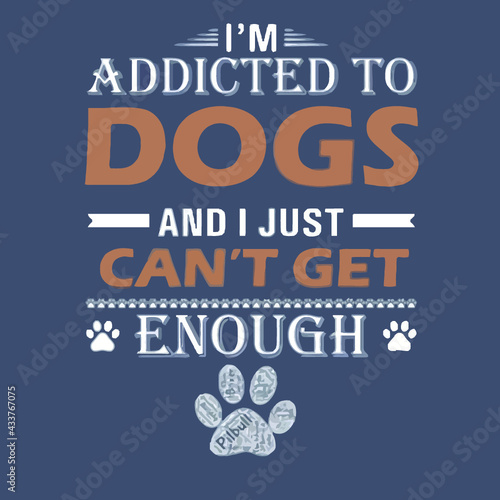 im addicted to dogs womens   v neck Logo Vector Template Illustration Graphic Design design for documentation and printing