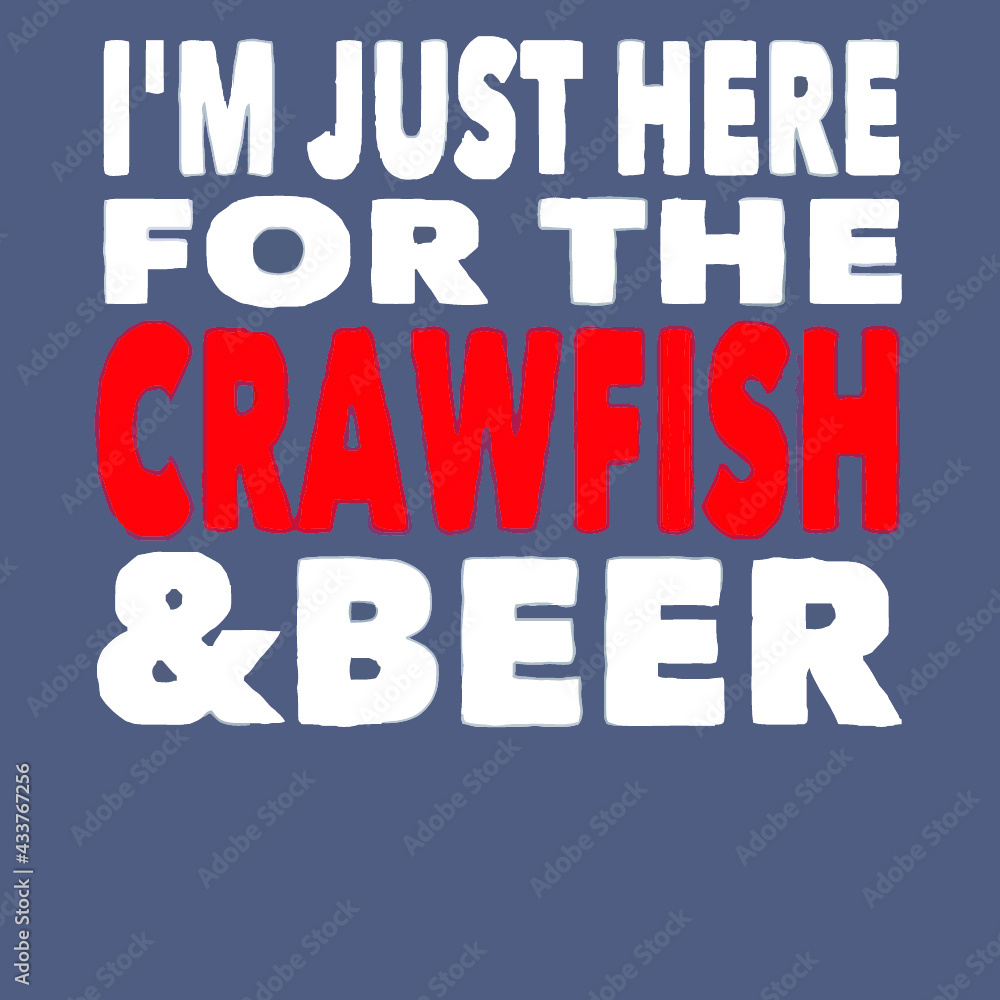 im just here for the crawfish and beer baseball poster design illustration vector Logo Vector Template Illustration Graphic Design design for documentation and printing