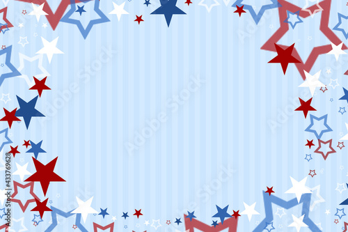 USA Independence Day abstract background with elements of American flag in light blue colors