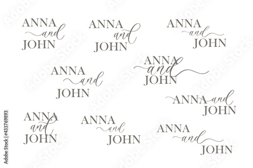 Wavy spelling of the word And for decoration of the wedding invitation