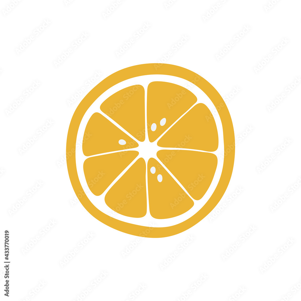 Abstract lemon fruit vector, summer fruit illustration, boho lemon vector Abstract lemon fruit vector, summer fruit illustration, boho lemon vector