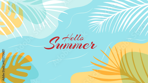 Abstract summer background. Graphic design for banner, poster, flyer. Flat style. Vector