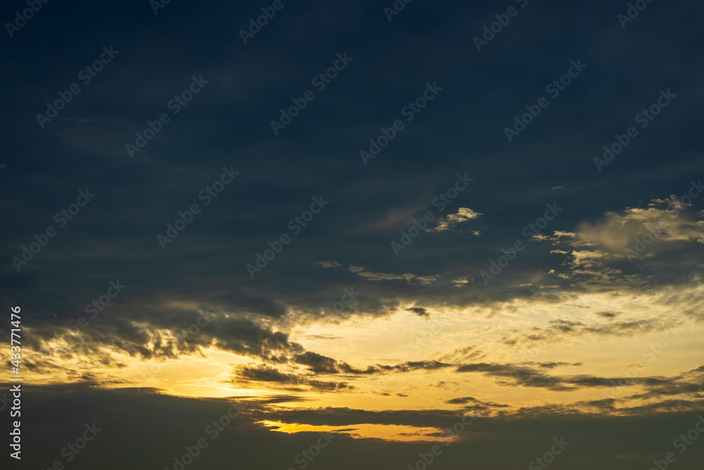 Clouds in the sky with the morning light.