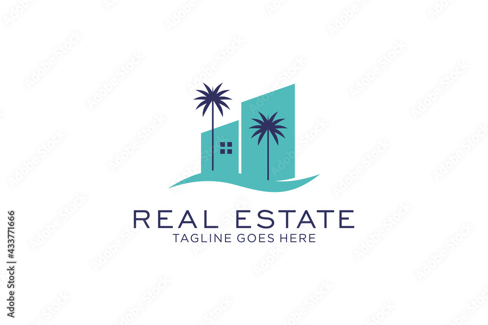 Fototapeta premium Real Estate Logo. Construction Architecture Building Logo Design Template Element.