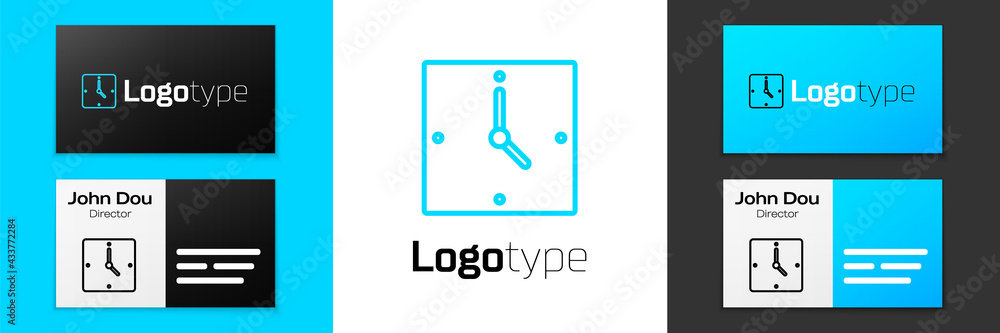 Blue line Clock icon isolated on white background. Time symbol. Logo design template element. Vector Blue line Clock icon isolated on white background. Time symbol. Logo design template element. Vector