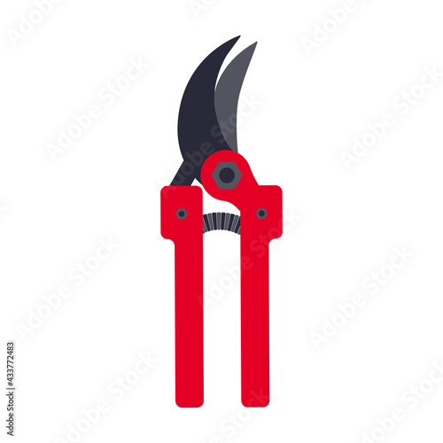 Vector pruner icon. Spring pruning shears, garden secateurs. Gardening concept