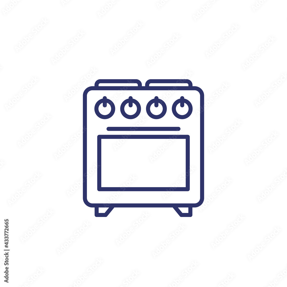 oven line icon on white oven line icon on white
