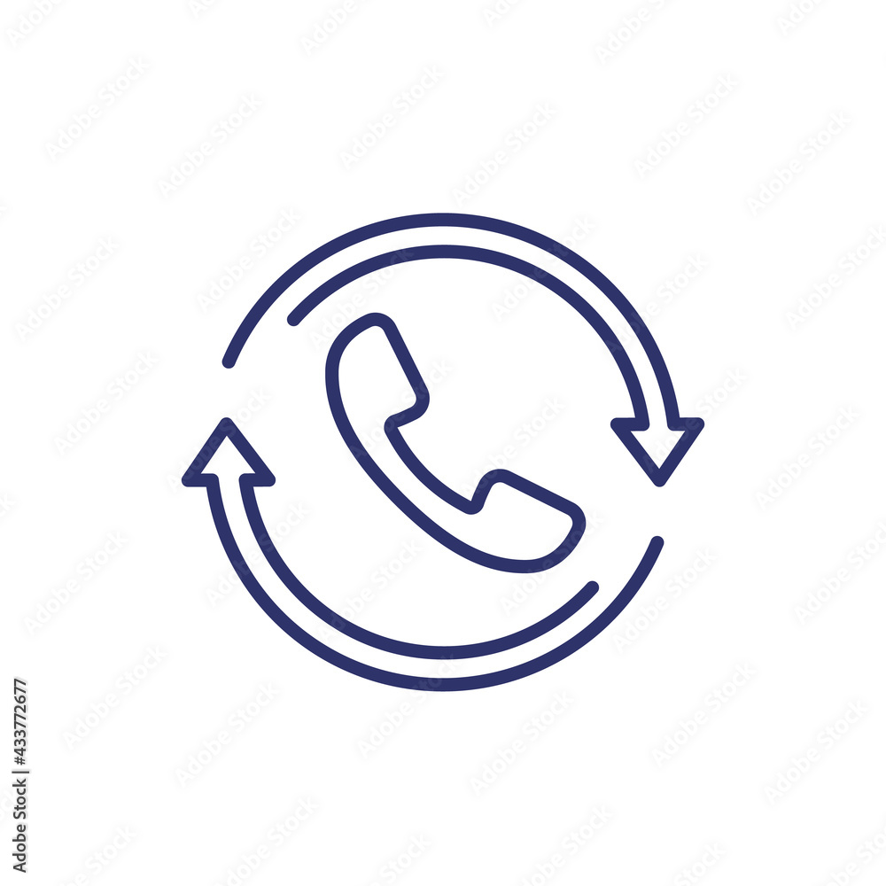 request phone call, callback line icon request phone call, callback line icon