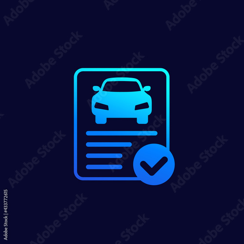 car history report vector icon for web