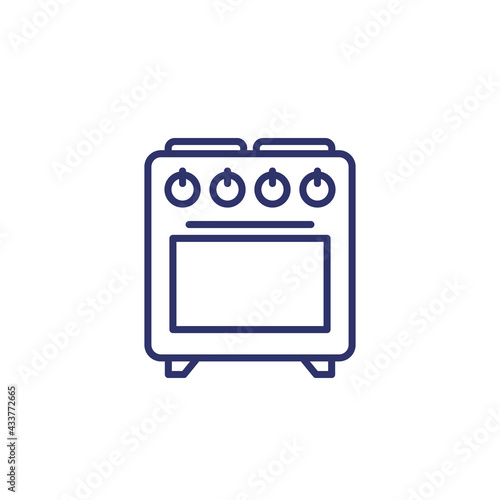 oven line icon on white