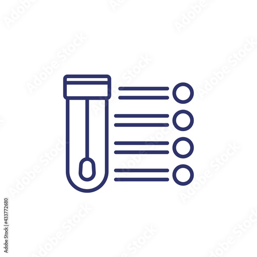 saliva test or nasal swab line icon