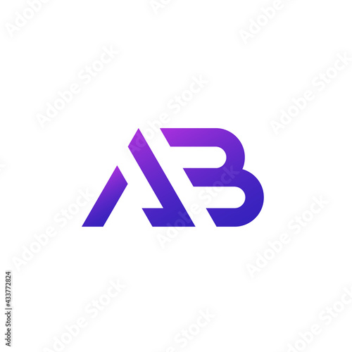 AB letters logo, monogram on white
