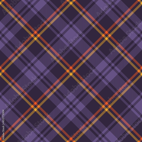 Plaid pattern in purple  orange  yellow. Seamless multicolored dark large tartan check graphic for flannel shirt  skirt  blanket  duvet cover  scarf  other summer autumn winter fashion fabric design.
