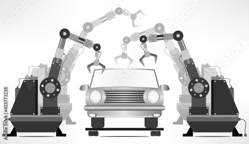 Industrie Automobile Chaîne de Montage v2 Noir Gris