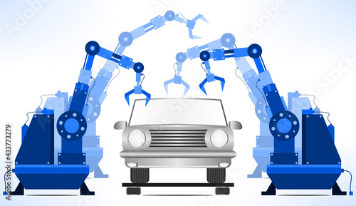 Industrie Automobile Chaîne de Montage v2 Bleu