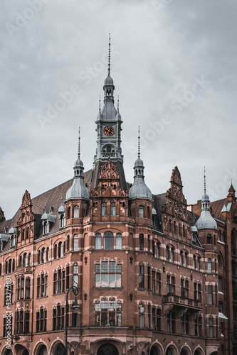 Fototapeta Naklejka Na Ścianę i Meble -  the Speicherstadt in hamburg photographed in broad daylight with dramatic colors and slightly desaturated